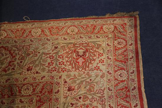 An early 20th century Tabriz Hadji Jalili carpet, 11ft 9in by 8ft 8in.